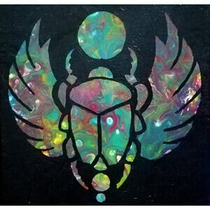 "Scarab Beetle" Art Print from my Original Work 8" x 8" Acid Free Stock